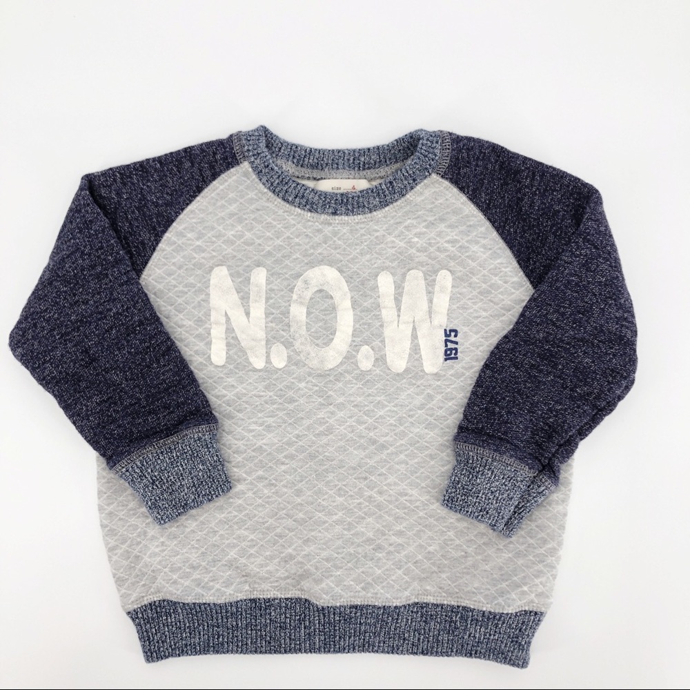 Zara Boys Gray and Navy Sweatshirt Size 4T EUC